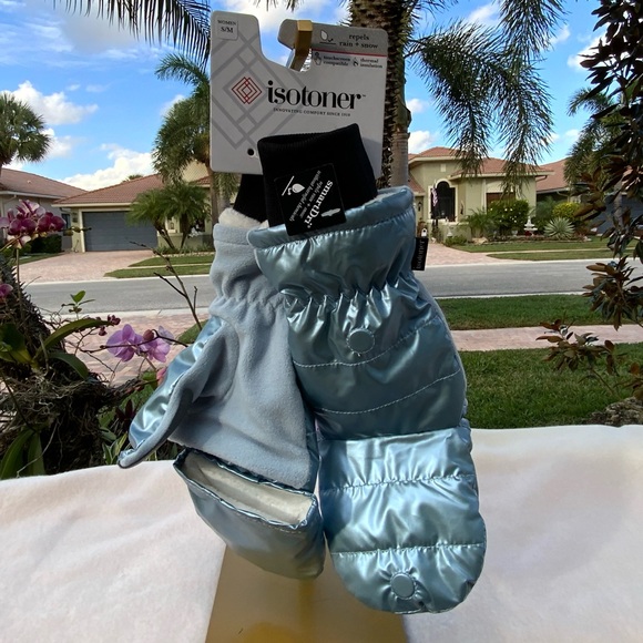 NWT isotoner Water Repellent Touchscreen Iridescent Sleekheat Gloves FlipTop - Picture 11 of 13